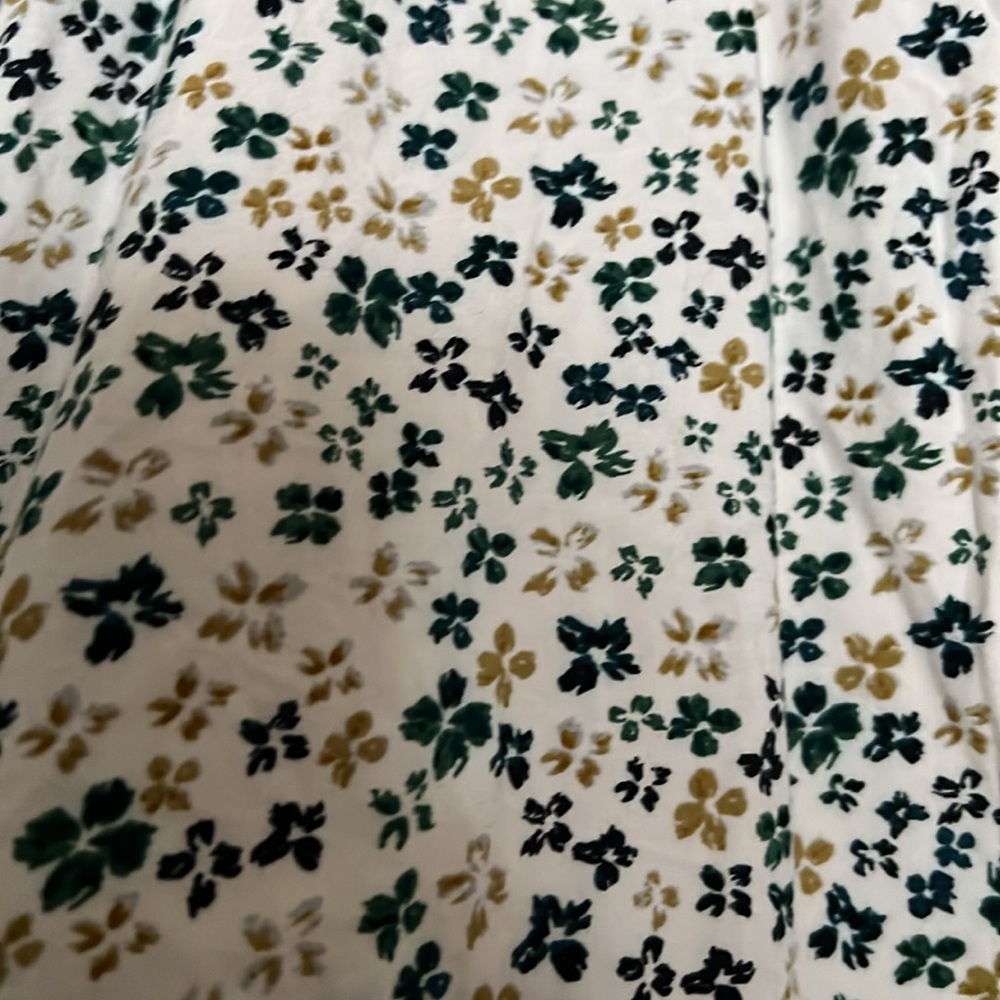 OLD NAVY Emerald/Gold/Cream Floral 2-Pocket Flare Skirt, Sz Large, GUC. - Picture 9 of 9